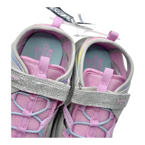 NEW OshKosh B Gosh Toddler SHOES Girls 12 Play Sandals Pink Silver Glitter NWT - Picture 5 of 13
